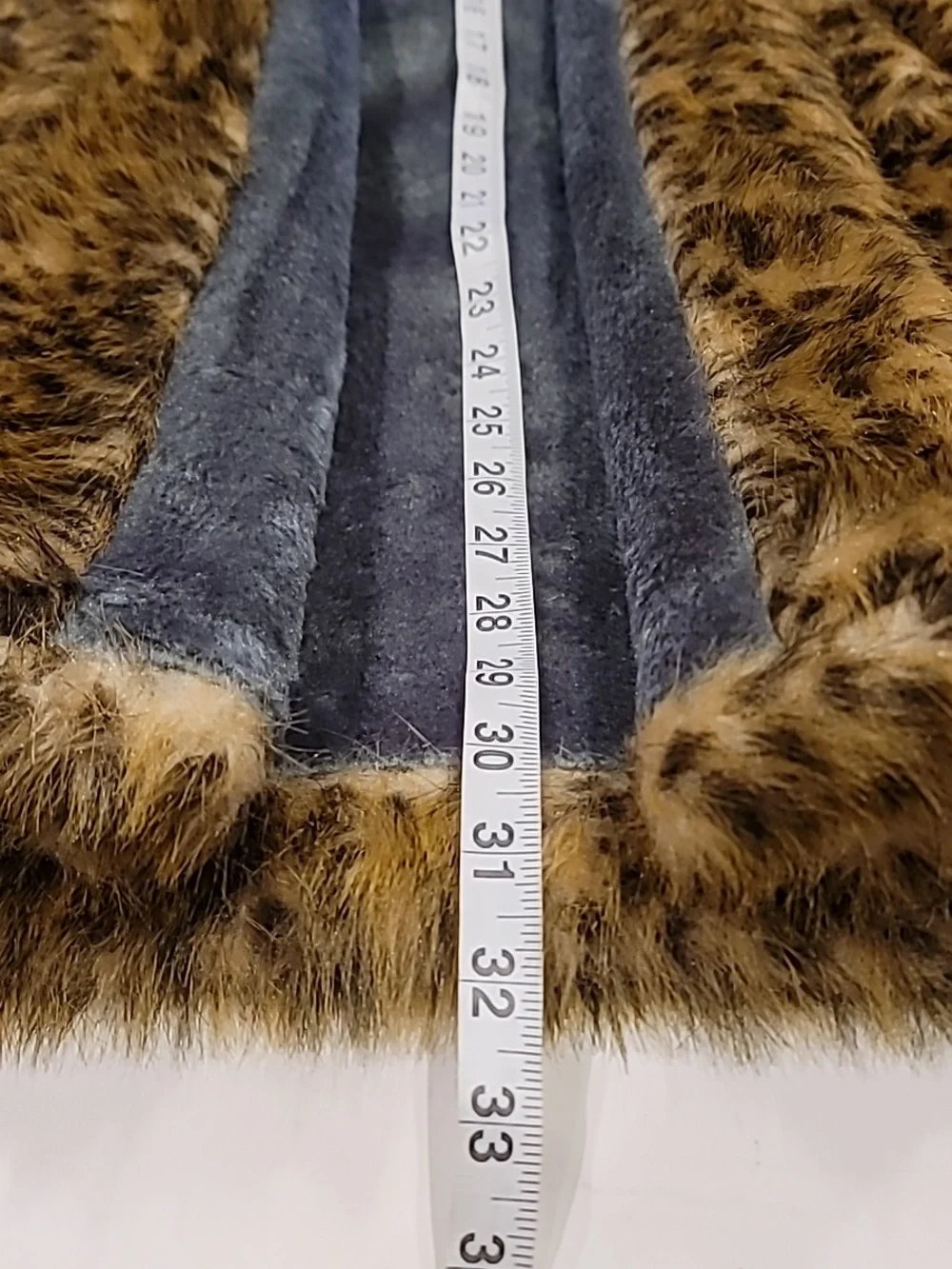 BHS Women's Faux Fur Teddy Coat - Brown Leopard Print Large